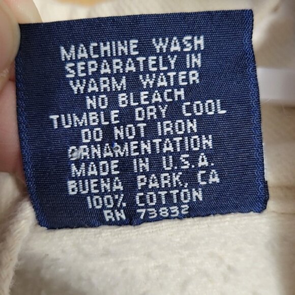 VINTAGE 90s Wek The World Sweatshirt L/XL Beige Native American Bison Graphic - Picture 12 of 12